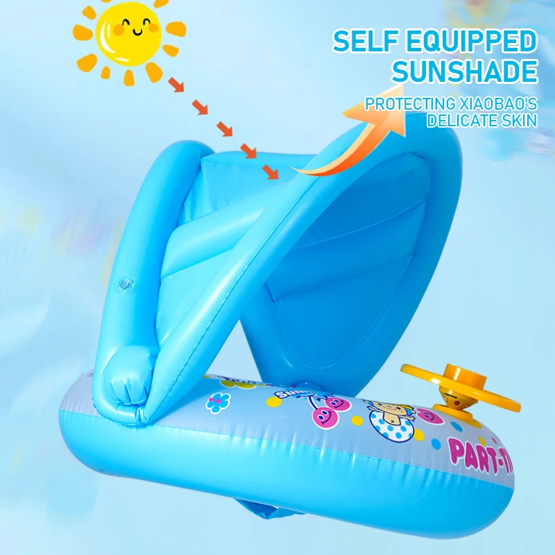 Kids Outdoor Playground - Water Floating Swimming Ring with Steering