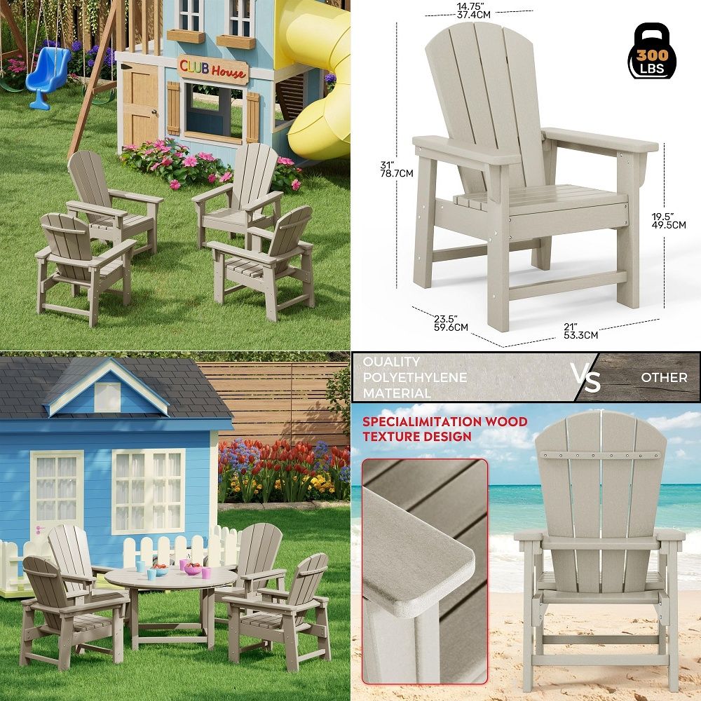 Kids Outdoor Adirondack Chair - Kids Adirondack Chair Set of 4,
