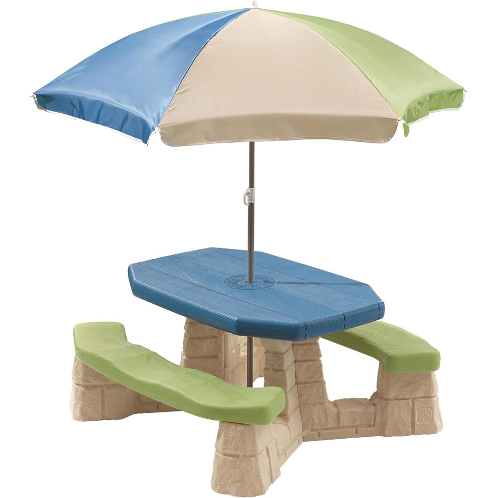 Kids Outdoor Table With Umbrella - Naturally Playul Kids Picnic Table with