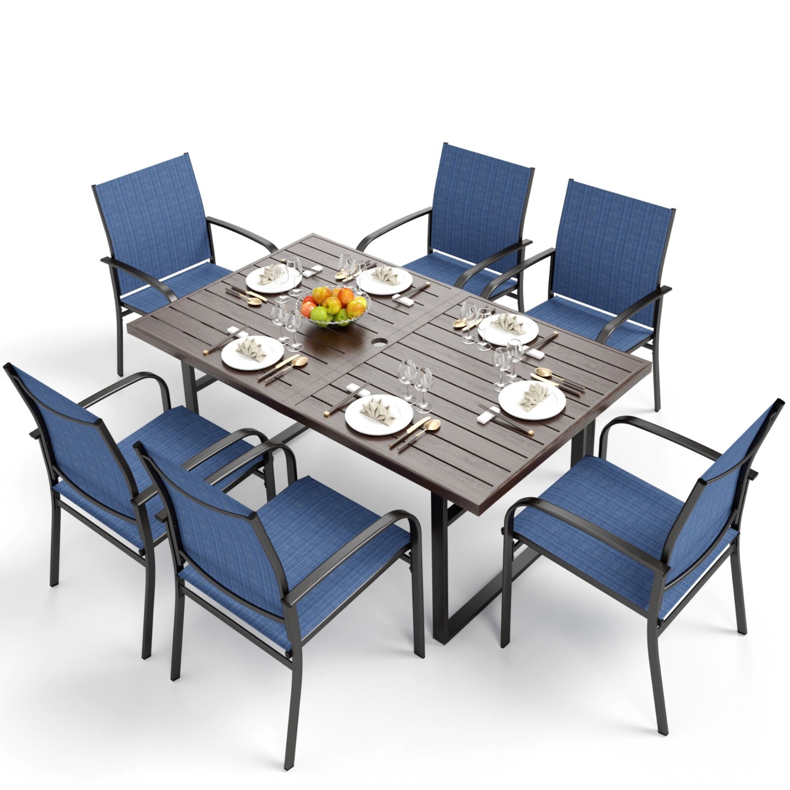 Kids Outdoor Umbrella - 7 Piece Outdoor Dining Set Patio