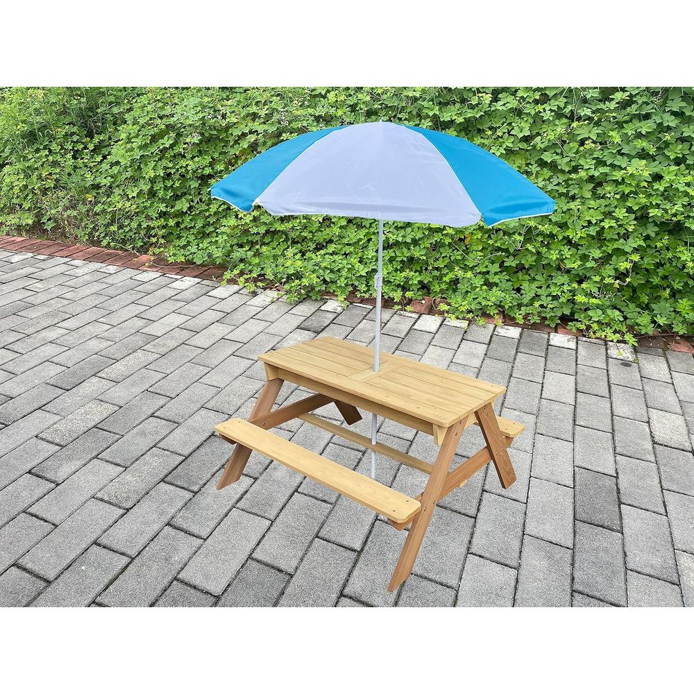 Kids 3-in-1 Sand Water Activit – обзор и цена Kids Outdoor Bench With Umbrella