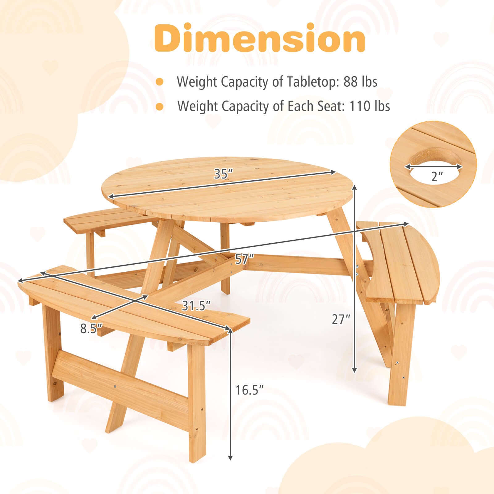Kids Outdoor Wooden Picnic Tab – обзор и цена Kids Outdoor Umbrella