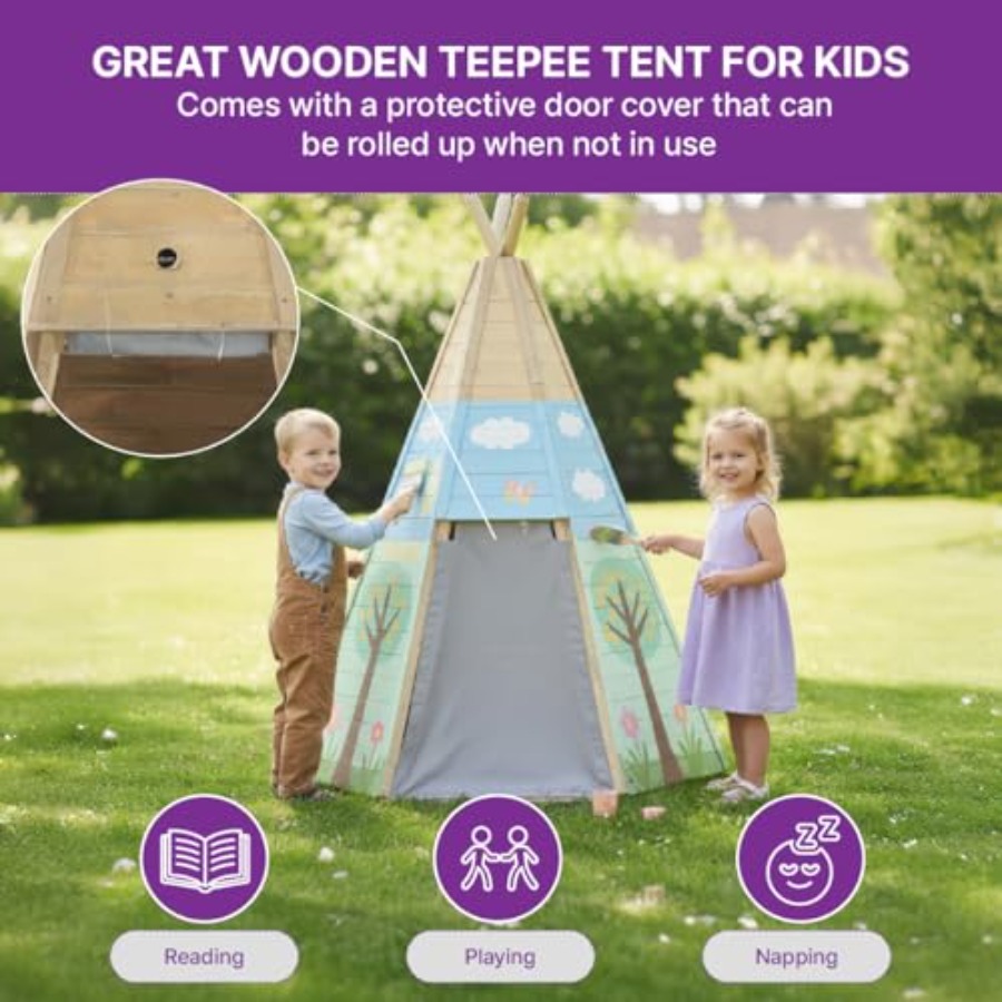 Outdoor wooden teepee tent for – обзор и цена Kids Outdoor Teepee
