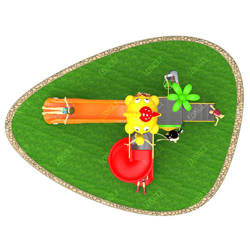 Commercial Plastic Slide 450x2 – обзор и цена Kids Outdoor Playground
