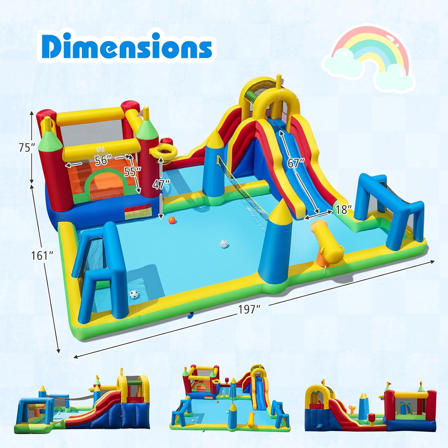 9-in-1 Inflatable Water Slide  – обзор и цена Kids Outdoor Water Slide