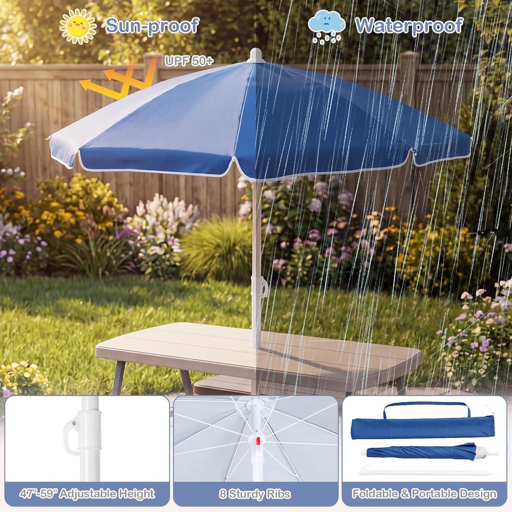 Kids Picnic Table, Toddler Out – обзор и цена Kids Outdoor Bench With Umbrella