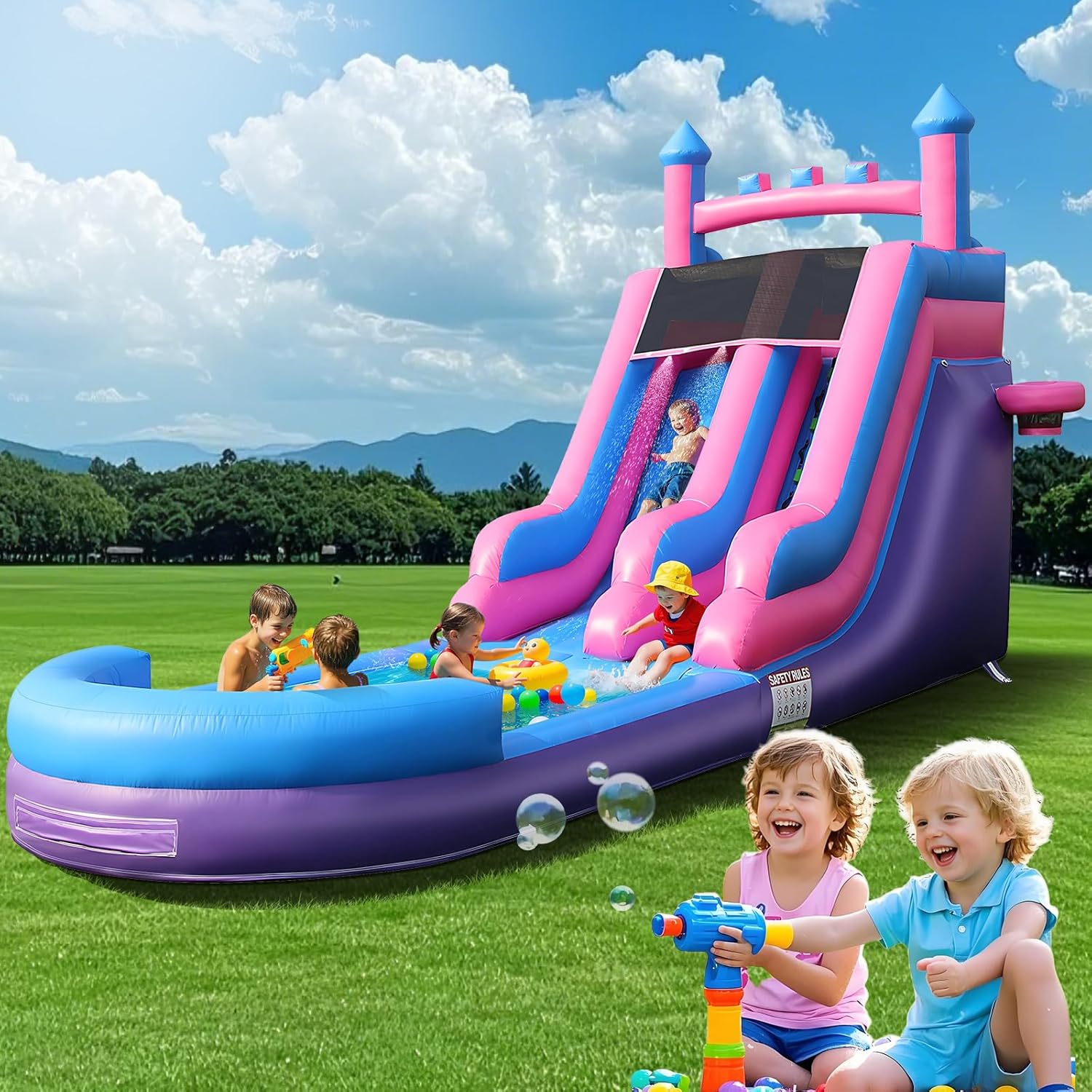 26.2 FT Heavy Duty Inflatable  – обзор и цена Kids Outdoor Water Slide