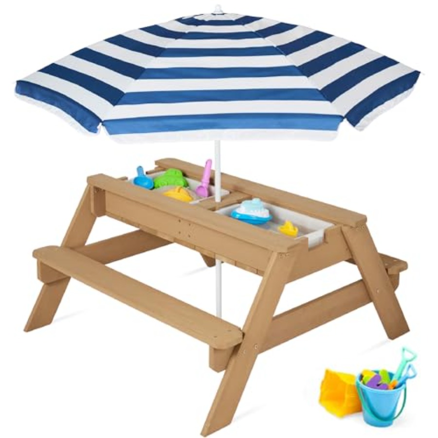 Outdoor kids picnic table with – обзор и цена Kids Outdoor Table With Umbrella