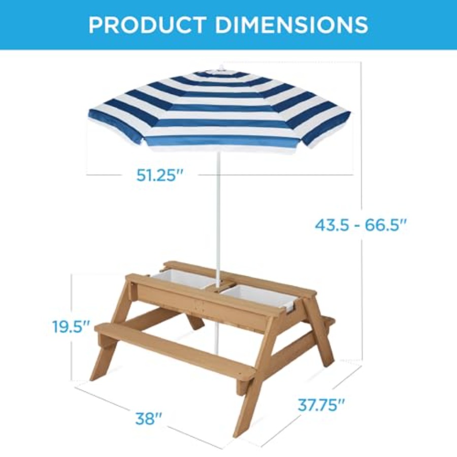 Outdoor kids picnic table with – обзор и цена Kids Outdoor Table With Umbrella