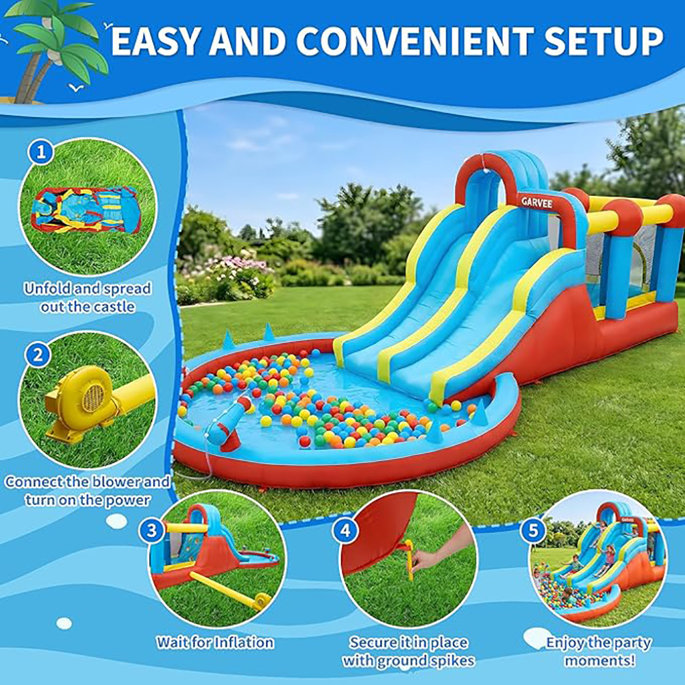 All-Season 8-in-1 Inflatable W – обзор и цена Kids Outdoor Water Slide