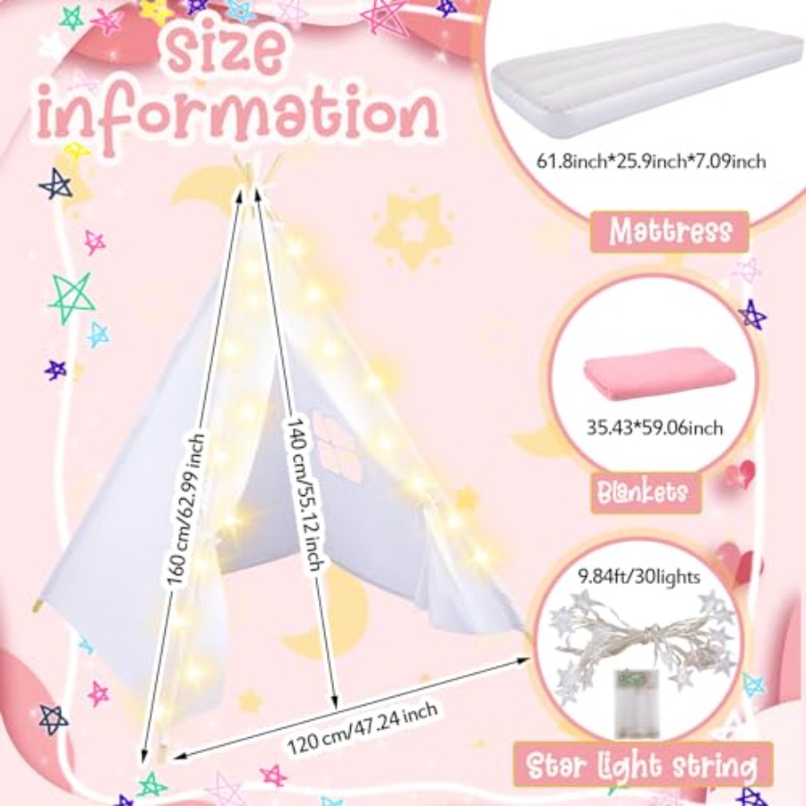 Slumber party teepee tent for  – обзор и цена Kids Outdoor Teepee