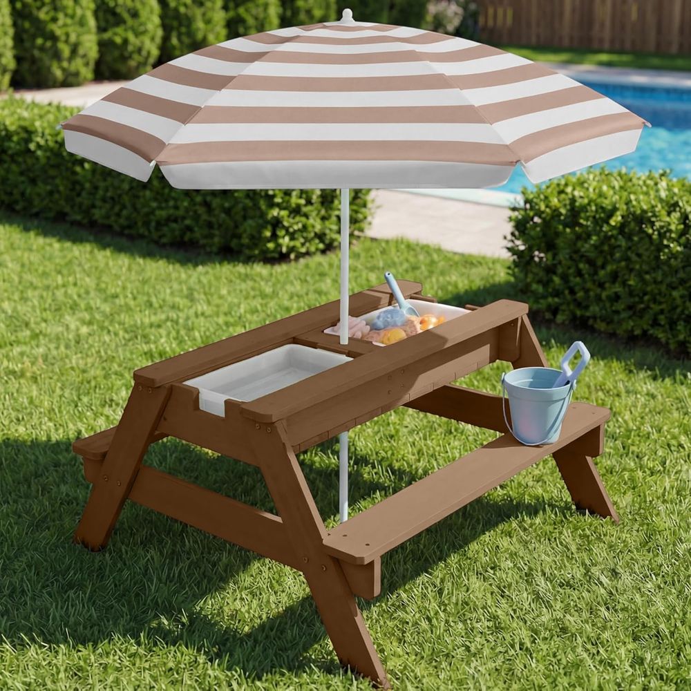 Kids Picnic Table with Umbrell – обзор и цена Kids Outdoor Table With Umbrella
