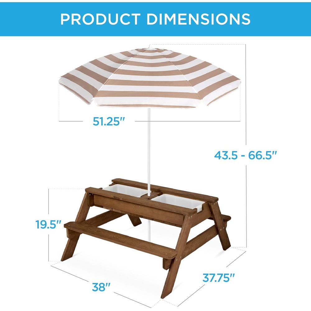 Kids Picnic Table with Umbrell – обзор и цена Kids Outdoor Table With Umbrella