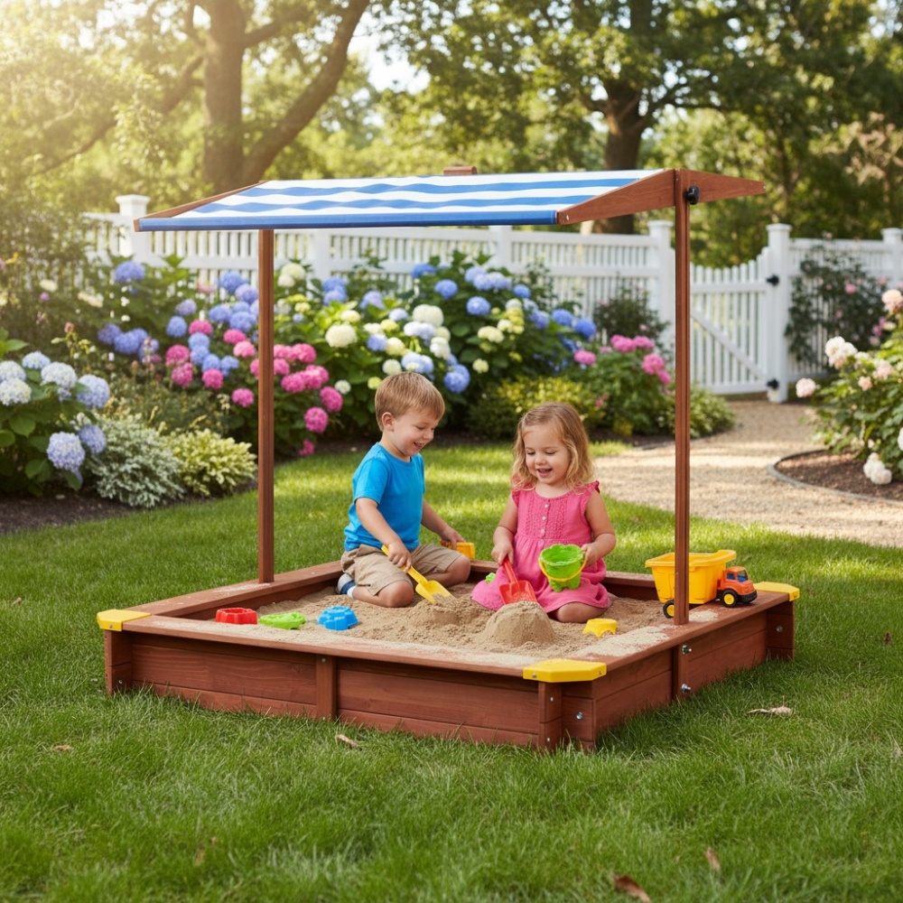 Wooden Kids Picnic Table, Sand – обзор и цена Kids Outdoor Umbrella