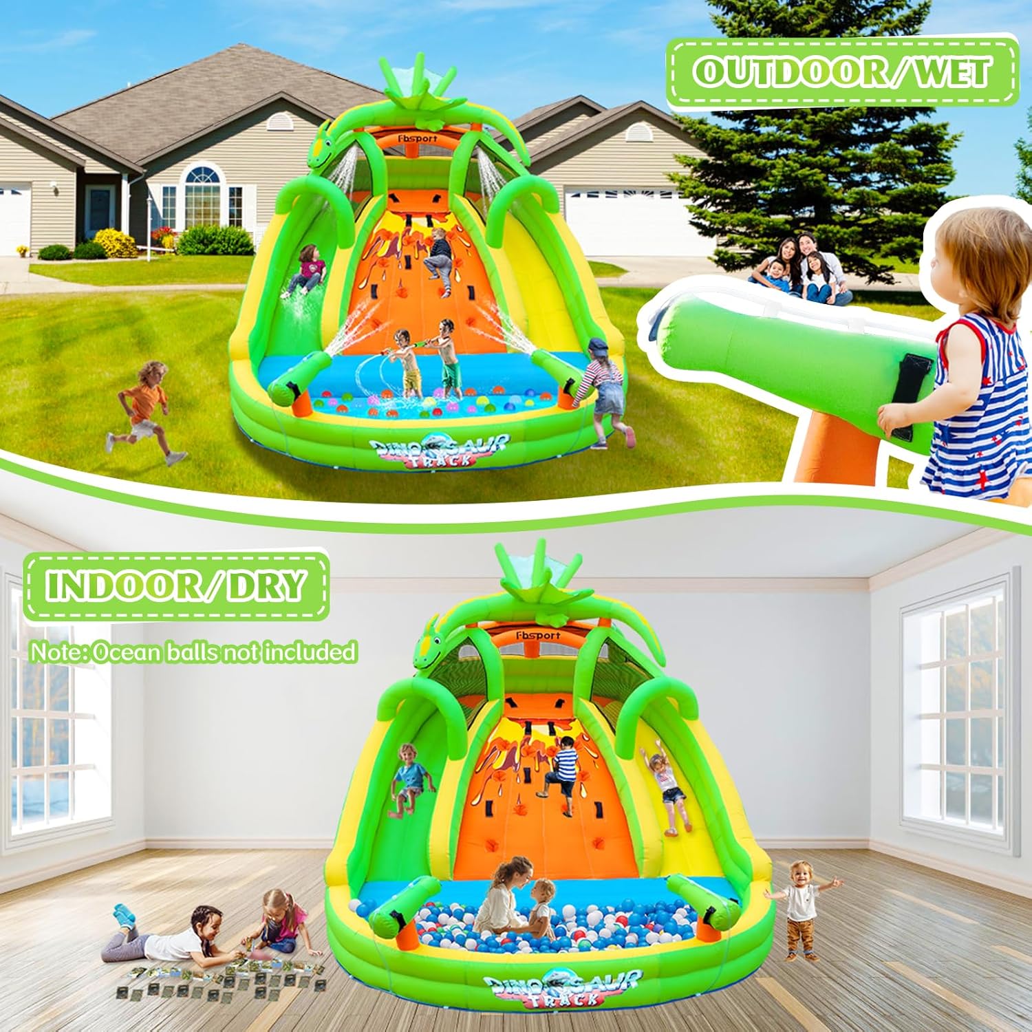 Kids Inflatable Bounce House w – обзор и цена Kids Outdoor Water Slide