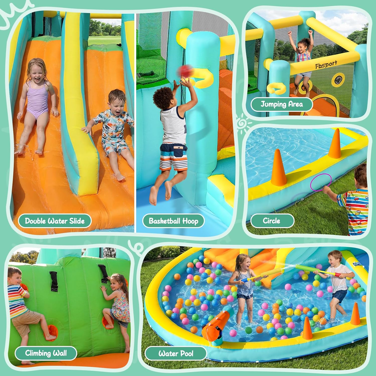 Double Slide Inflatable Water  – обзор и цена Kids Outdoor Water Slide