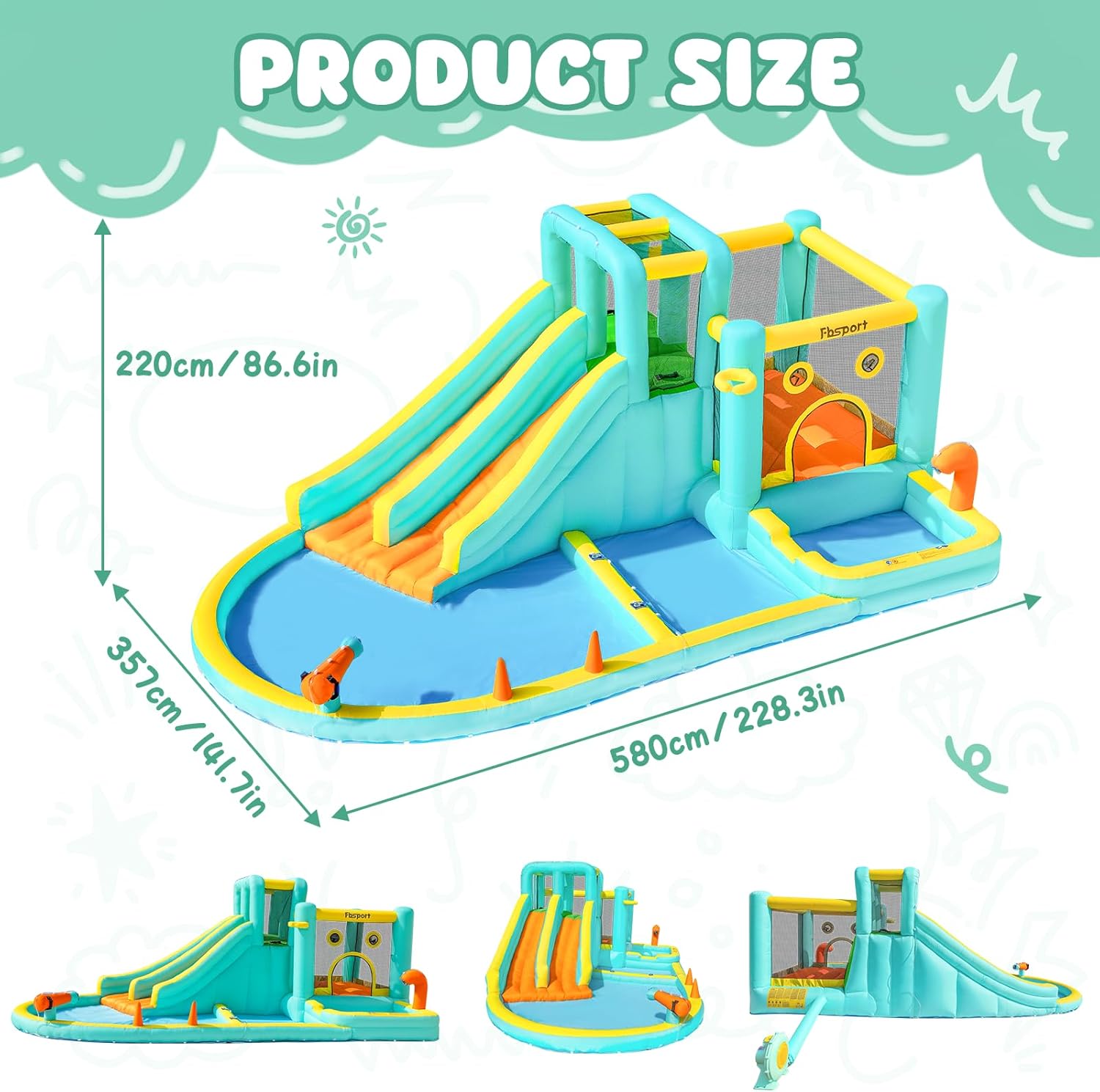Double Slide Inflatable Water  – обзор и цена Kids Outdoor Water Slide