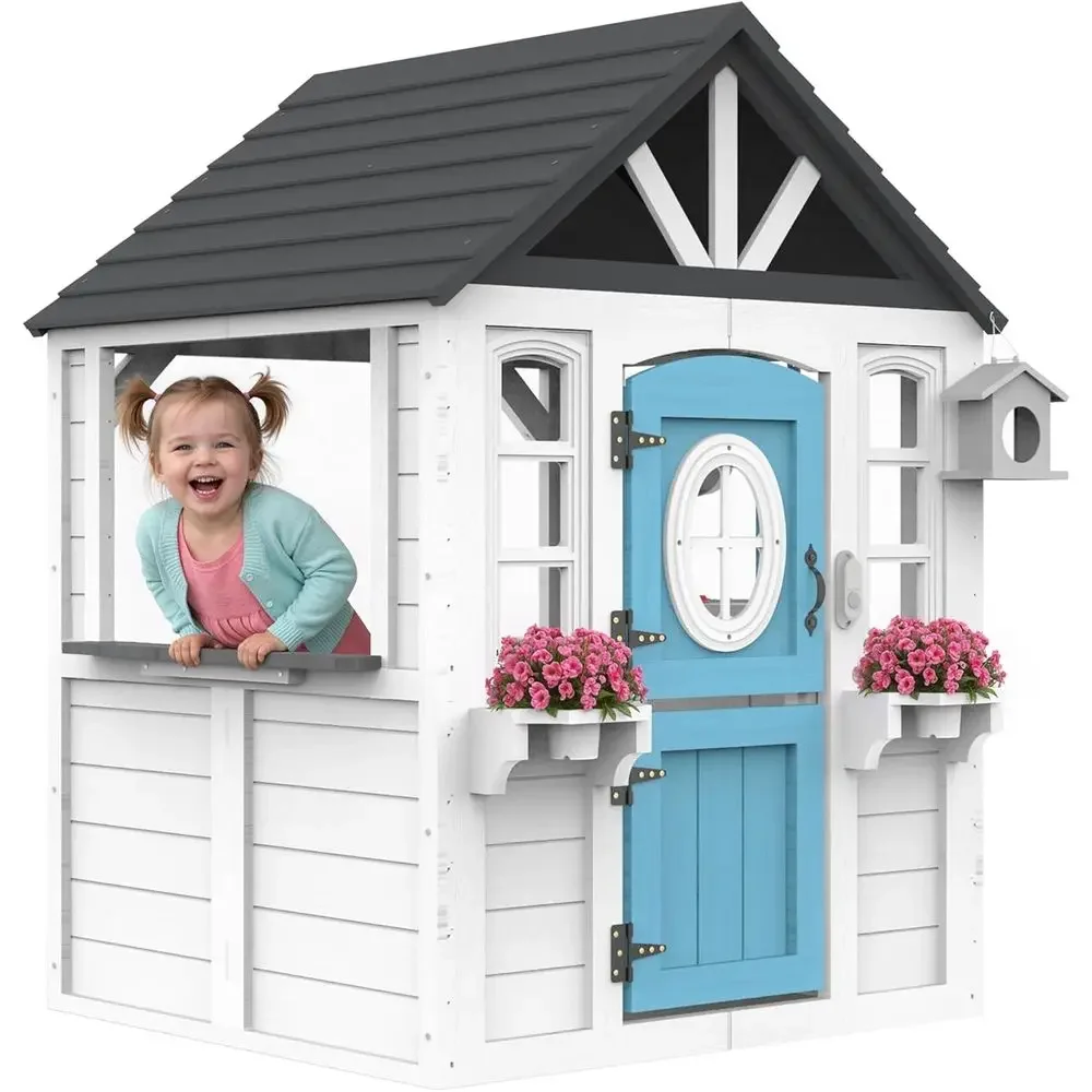 YOE Wooden Kids Playhouse with – обзор и цена Kids Outdoor House With Kitchen