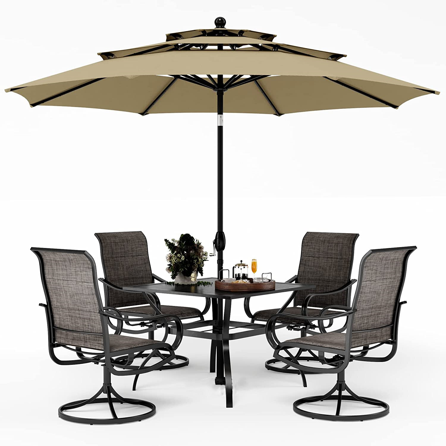 Patio Furniture Set of 6 with  – обзор и цена Kids Outdoor Table With Umbrella