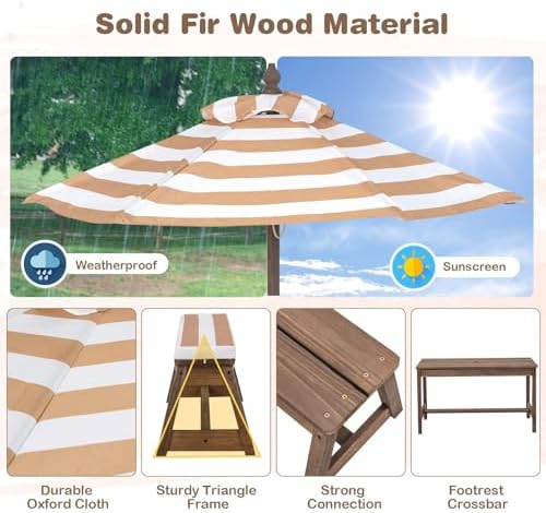 Kids Picnic Table, Outdoor Woo – обзор и цена Kids Outdoor Table With Umbrella