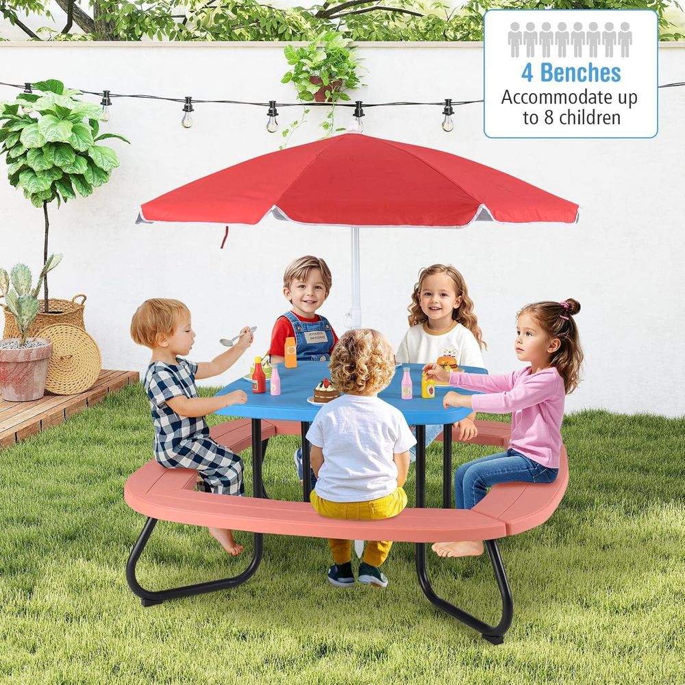 Kids Picnic Table, 8 Person To – обзор и цена Kids Outdoor Umbrella