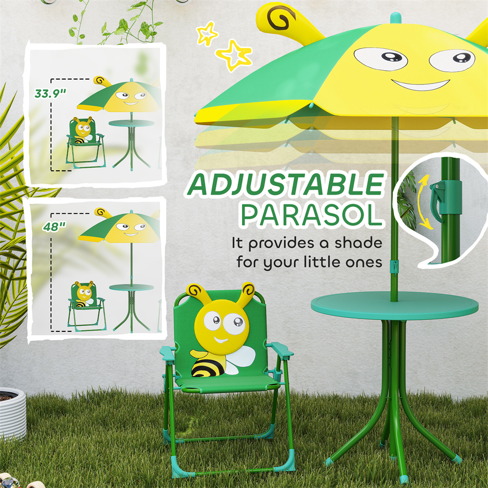 Green Cartoon Frog Toddler Out – обзор и цена Kids Outdoor Table And Chairs With Umbrella