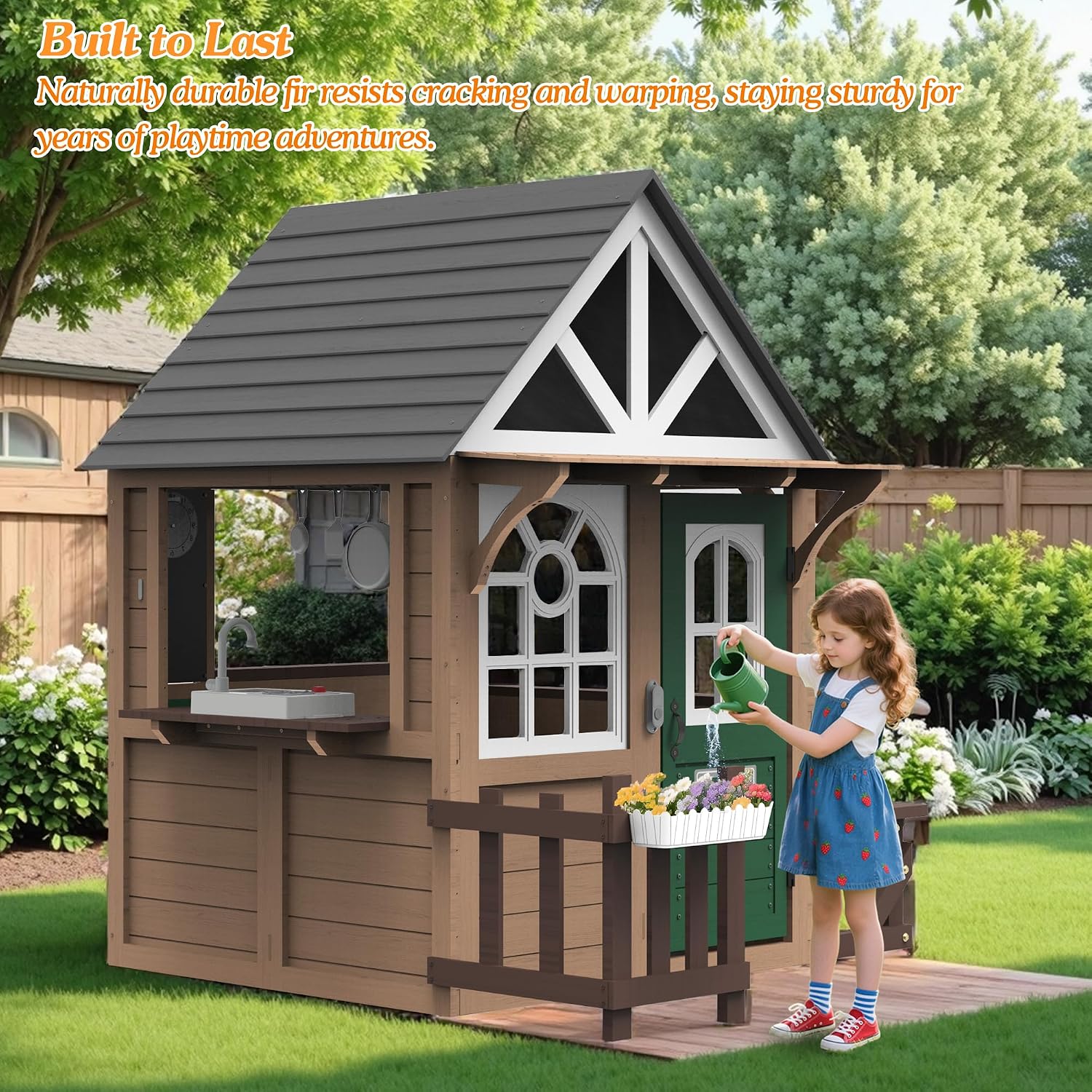 Outdoor Play House for Kids, F – обзор и цена Kids Outdoor House With Kitchen