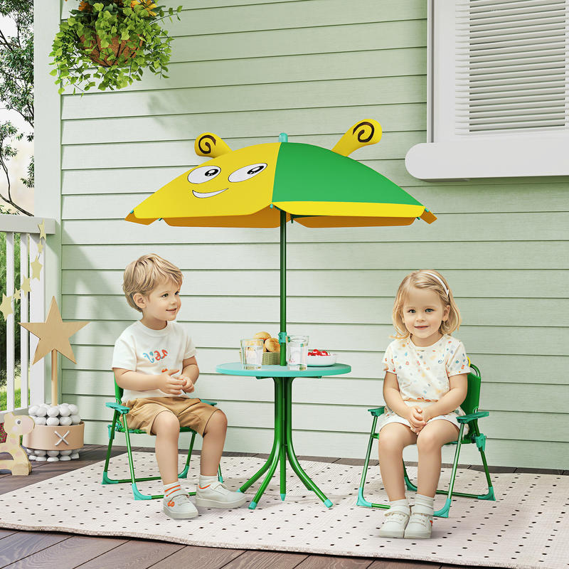 Qaba Kids Picnic Table and Cha – обзор и цена Kids Outdoor Table And Chairs With Umbrella