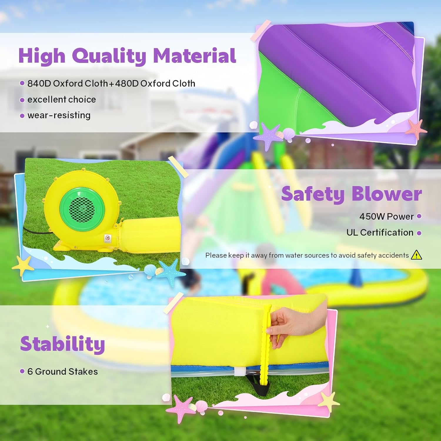 13x14FT Inflatable Bounce Hous – обзор и цена Kids Outdoor Water Slide