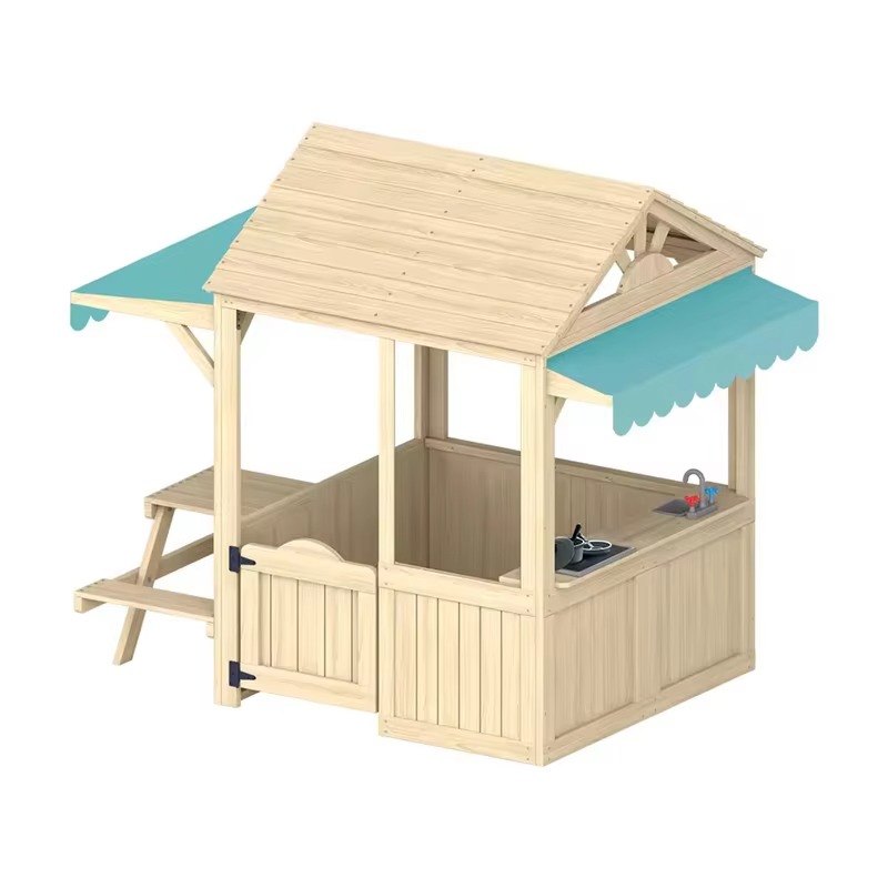 Wood Kids Play House Wooden Ch – обзор и цена Kids Outdoor House With Kitchen