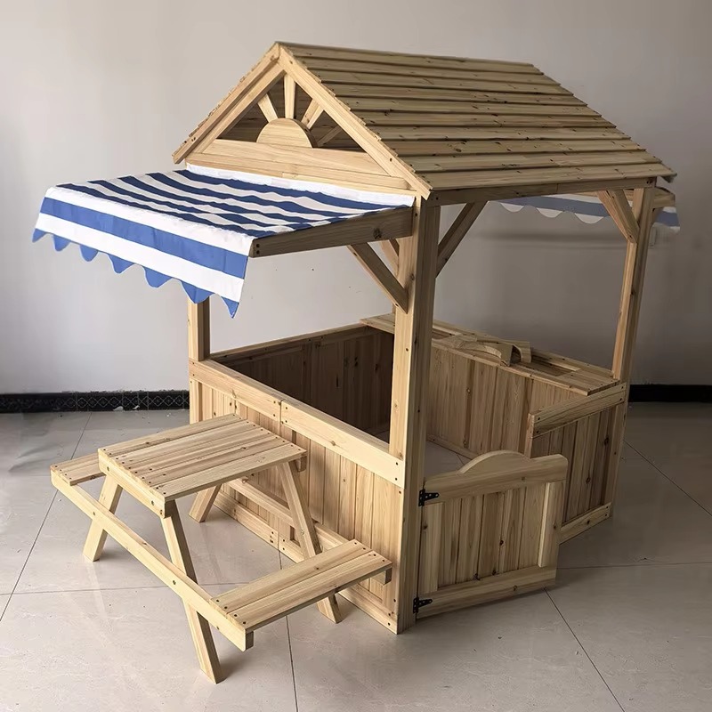 Wood Kids Play House Wooden Ch – обзор и цена Kids Outdoor House With Kitchen
