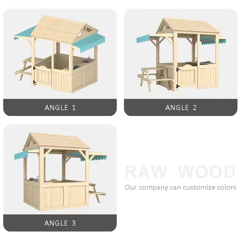 Wood Kids Play House Wooden Ch – обзор и цена Kids Outdoor House With Kitchen