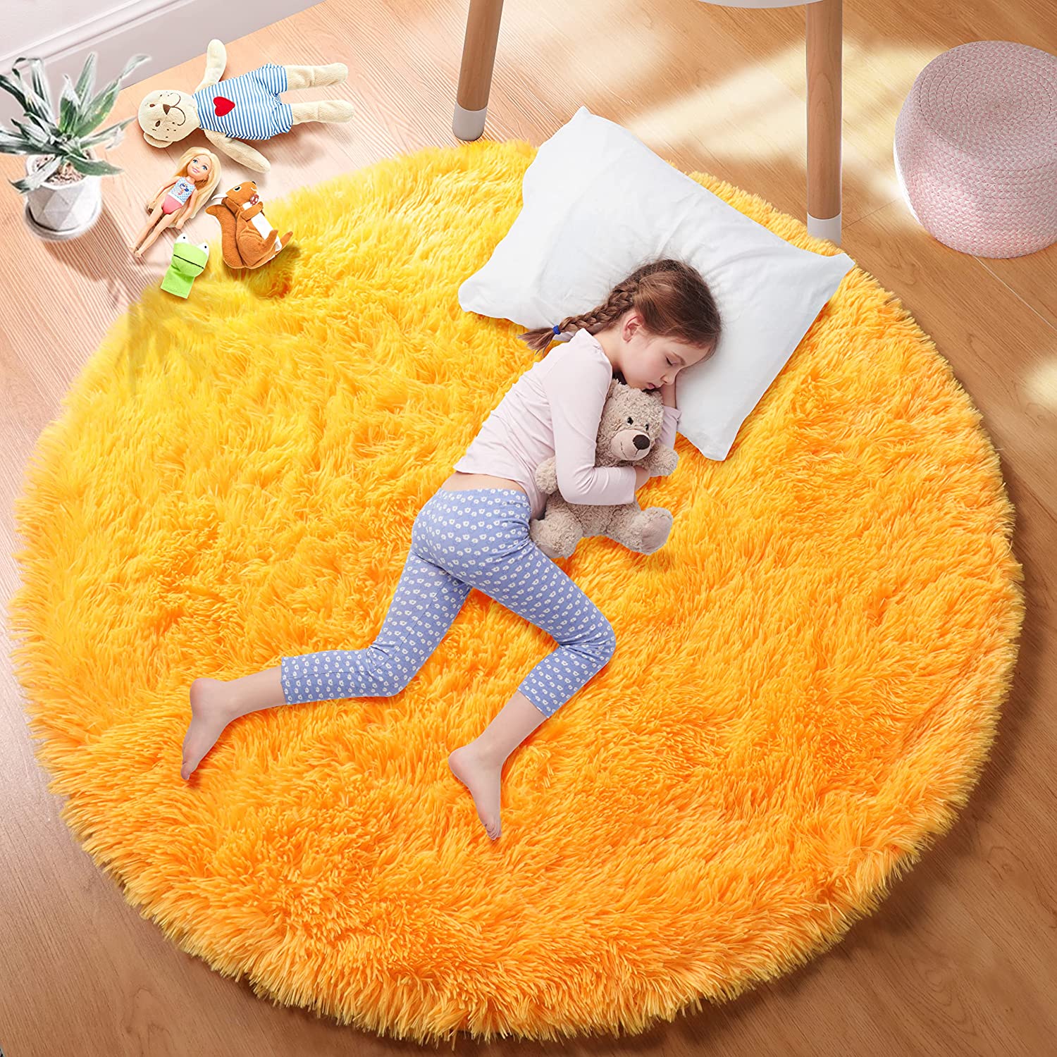 Soft Orange Round Rug Circle R – обзор и цена Kids Outdoor Teepee