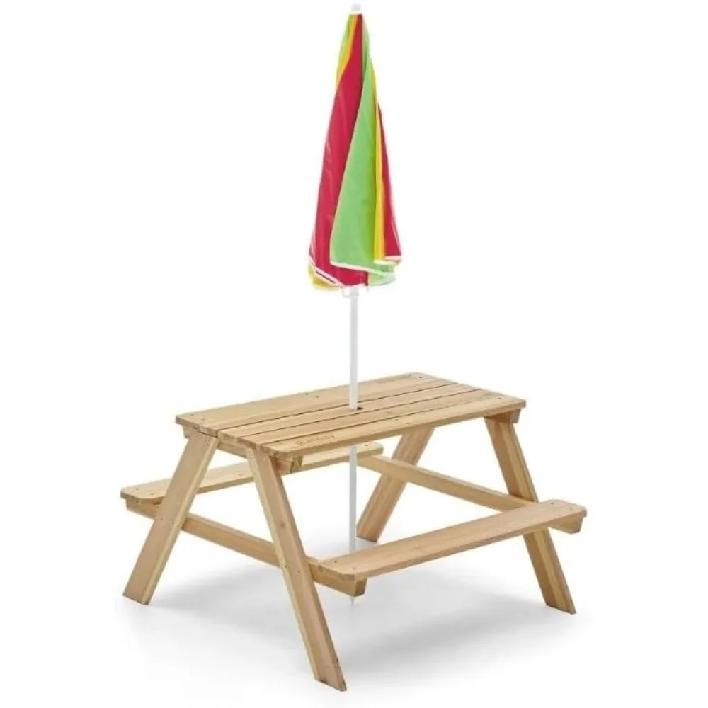 Wooden Kids Picnic Table Outdo – обзор и цена Kids Outdoor Bench With Umbrella