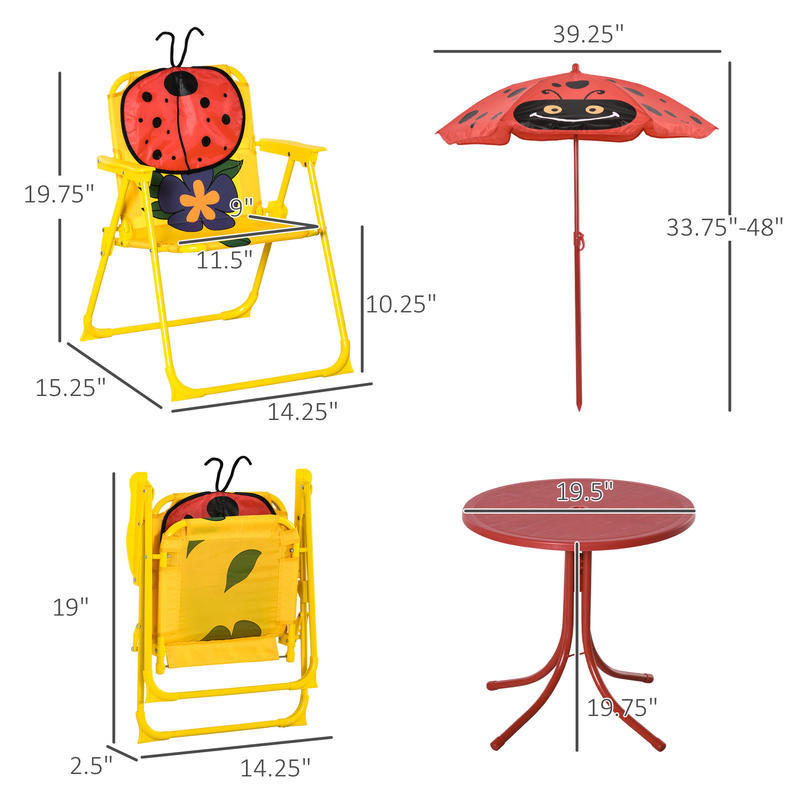 Outsunny Kids Table and Chair  – обзор и цена Kids Outdoor Table And Chairs With Umbrella