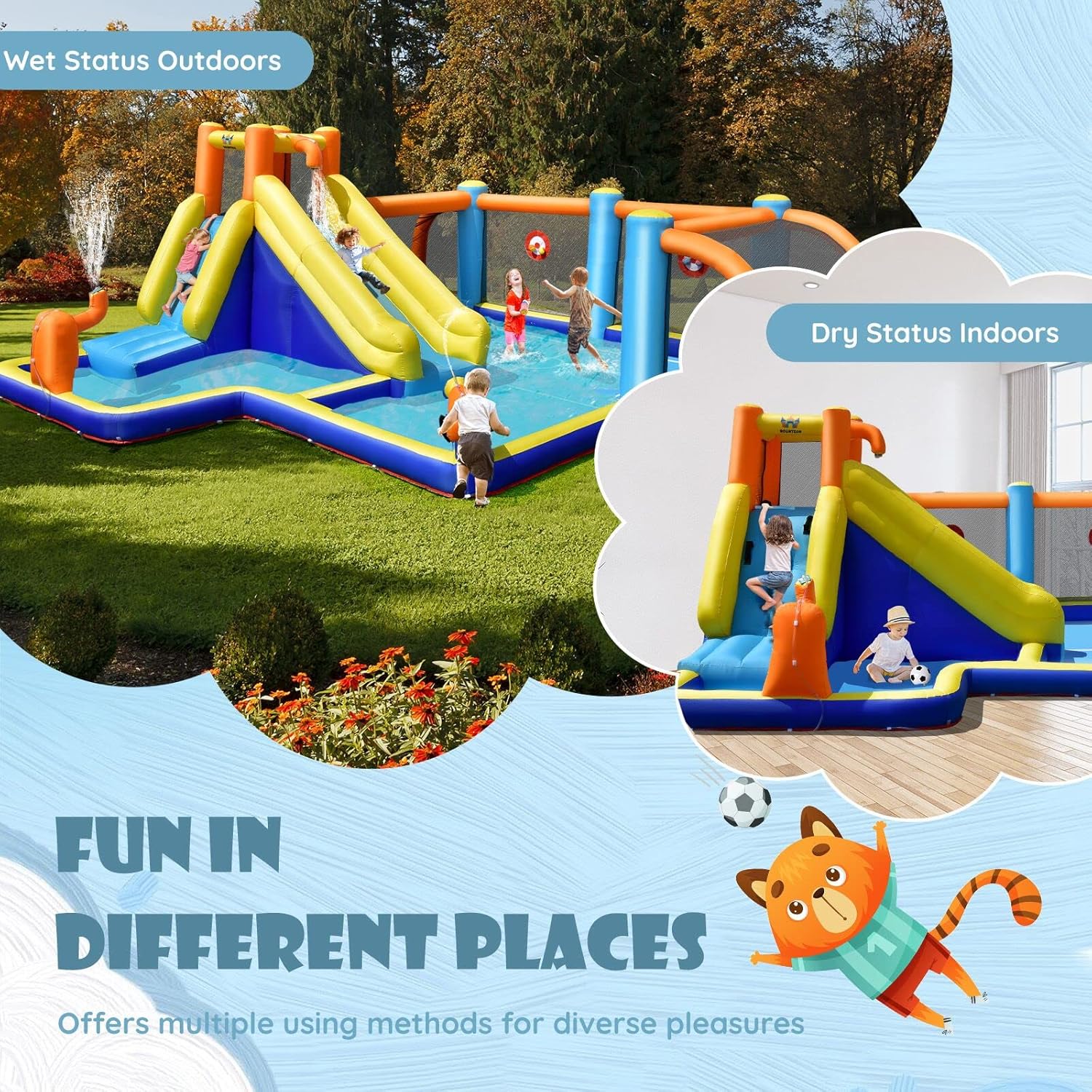 Inflatable Water Slide, Dual C – обзор и цена Kids Outdoor Water Slide