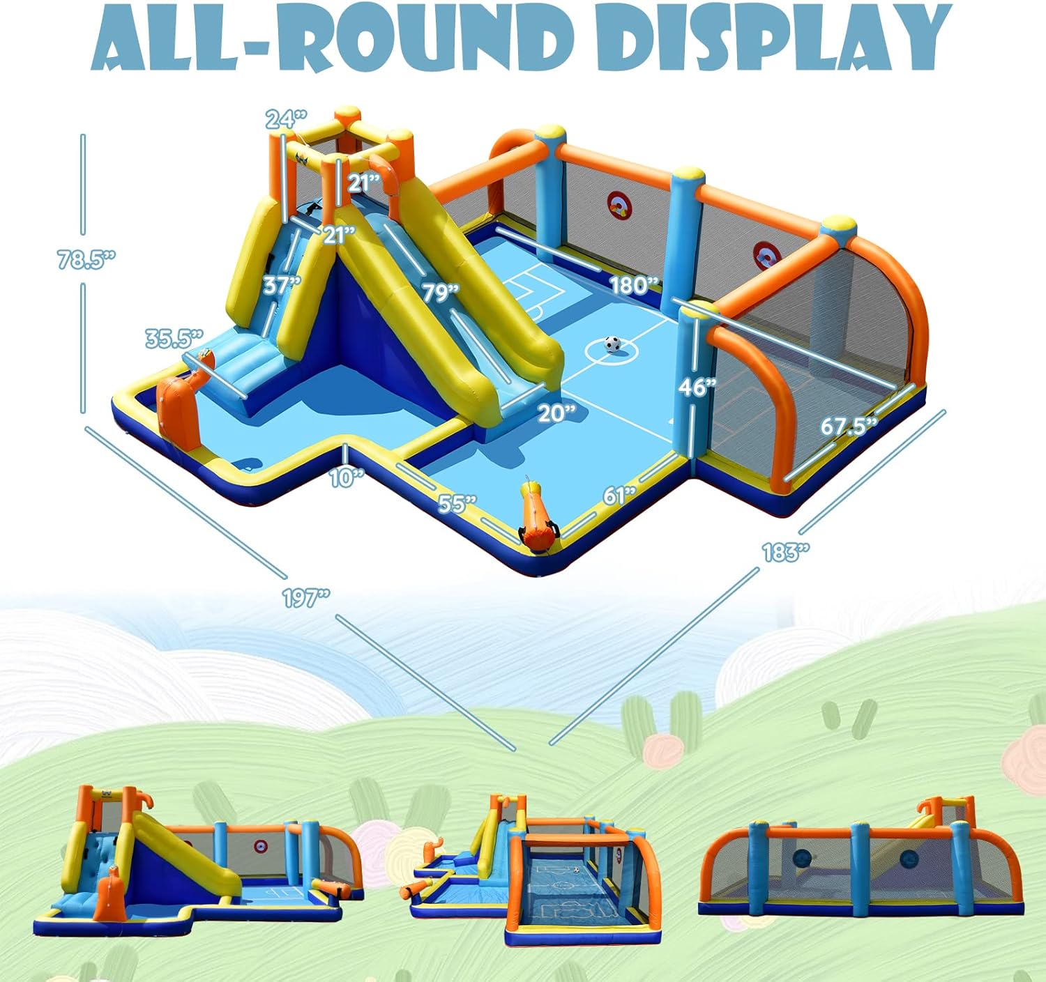Inflatable Water Slide, Dual C – обзор и цена Kids Outdoor Water Slide