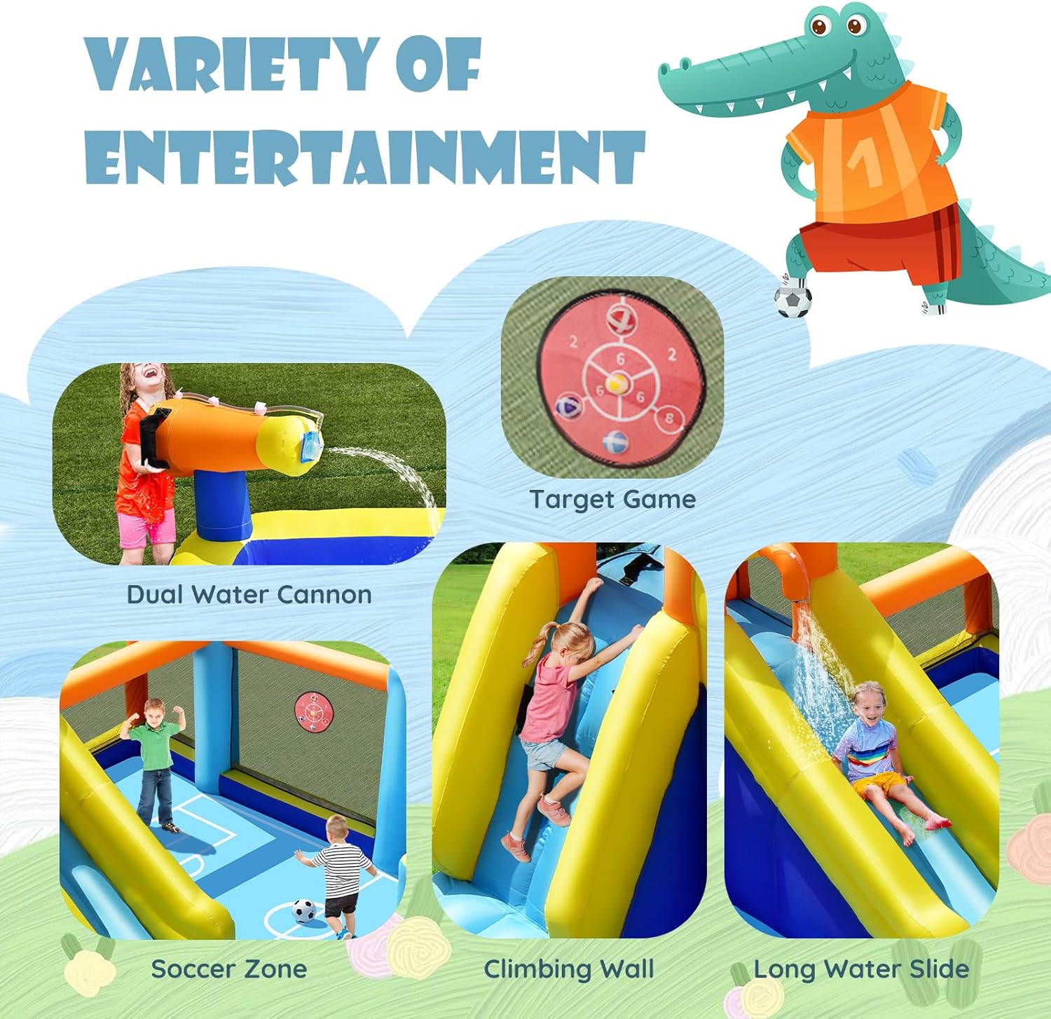 Inflatable Water Slide, Dual C – обзор и цена Kids Outdoor Water Slide