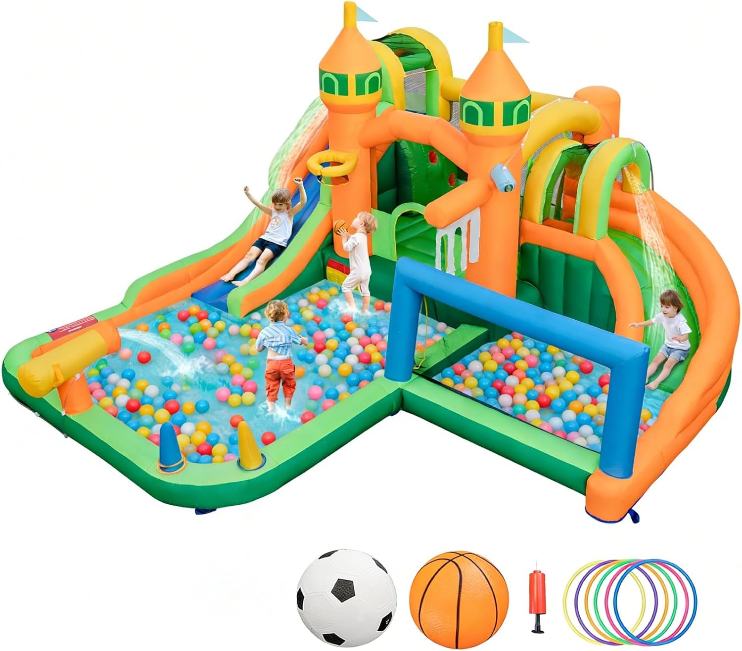 9-in-1 Inflatable Water Park B – обзор и цена Kids Outdoor Water Slide