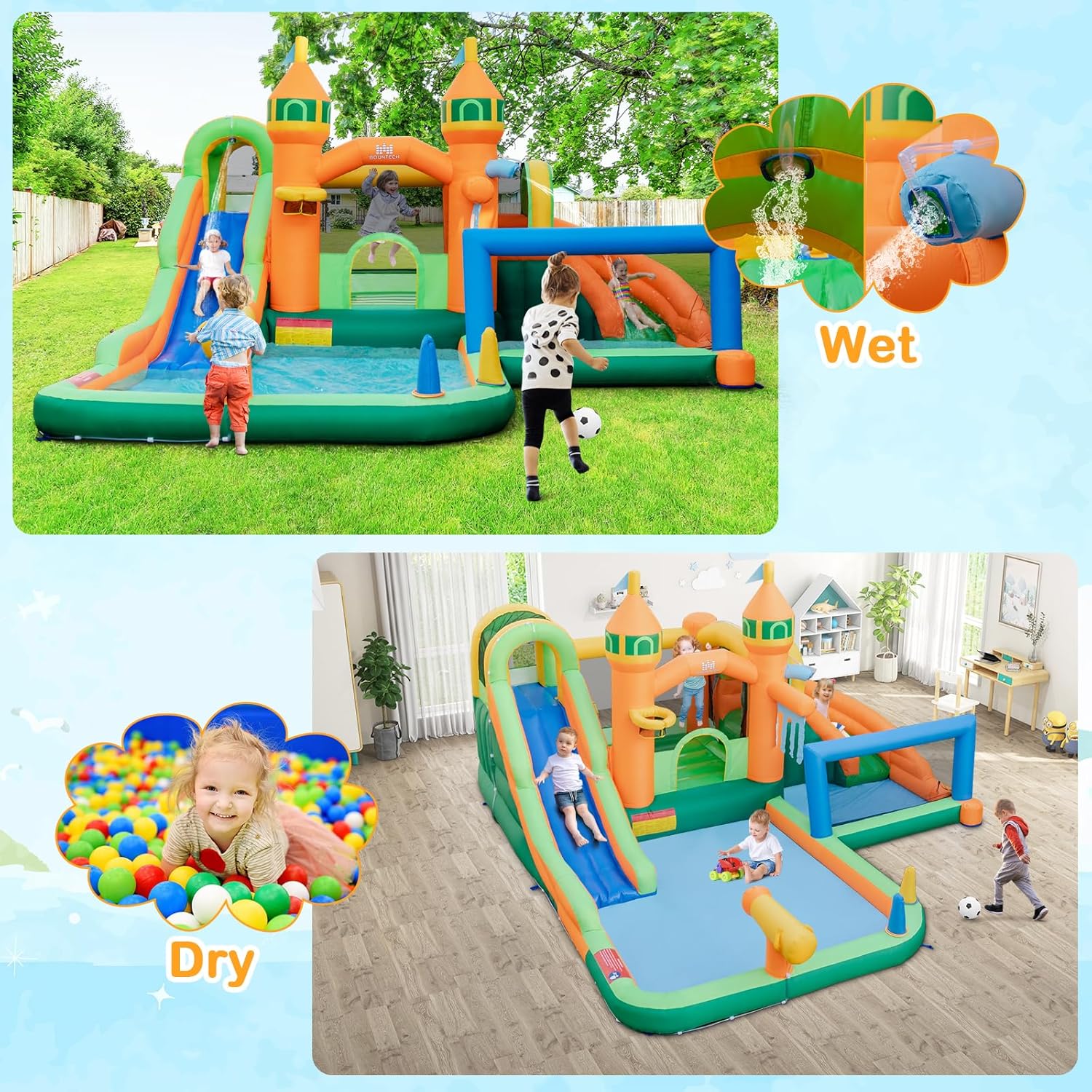 9-in-1 Inflatable Water Park B – обзор и цена Kids Outdoor Water Slide