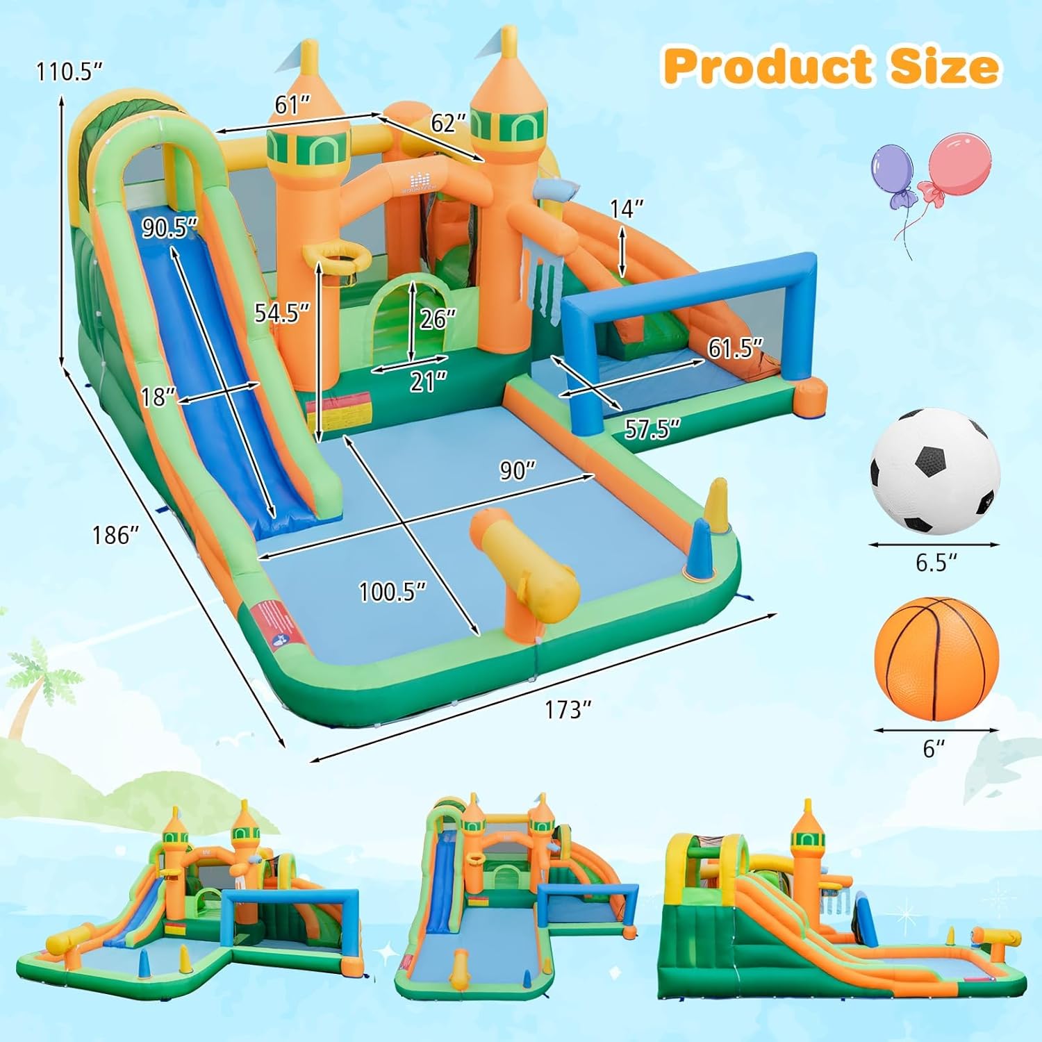9-in-1 Inflatable Water Park B – обзор и цена Kids Outdoor Water Slide