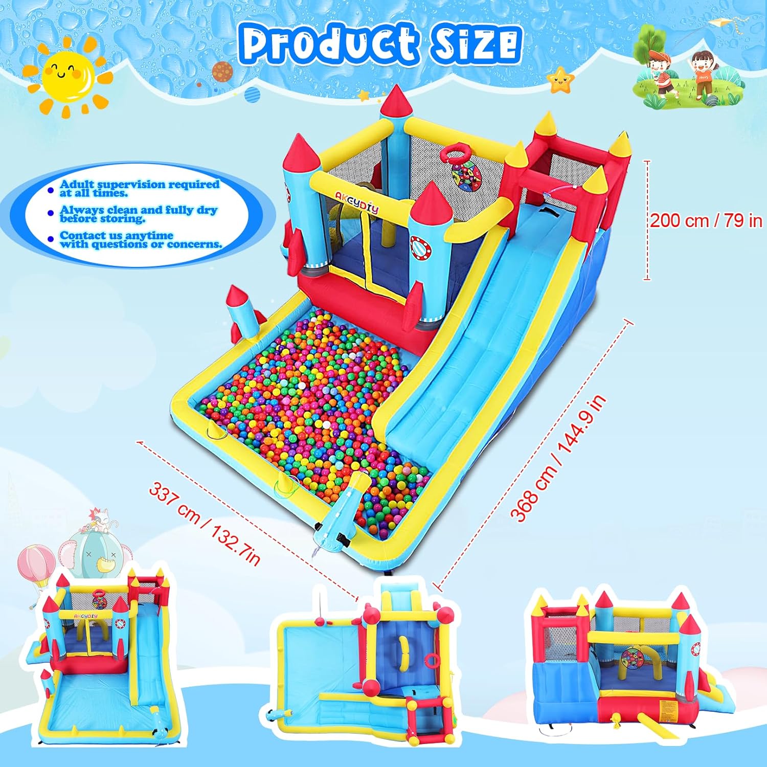 12-in-1 Inflatable Bounce Hous – обзор и цена Kids Outdoor Water Slide