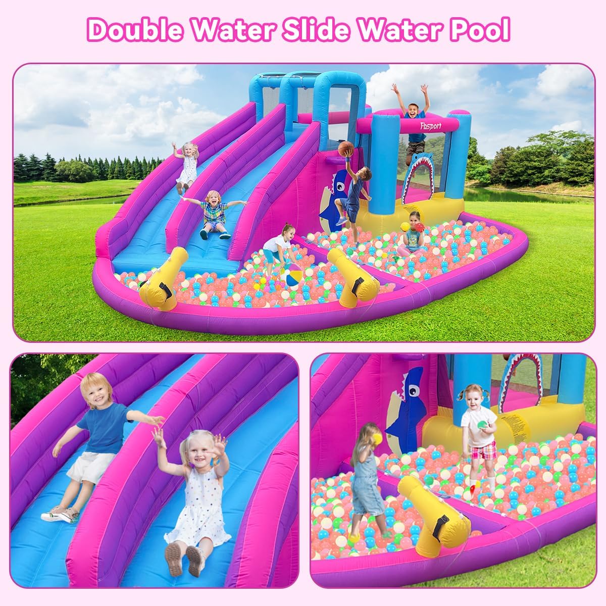 Twin Water Slides Inflatable B – обзор и цена Kids Outdoor Water Slide