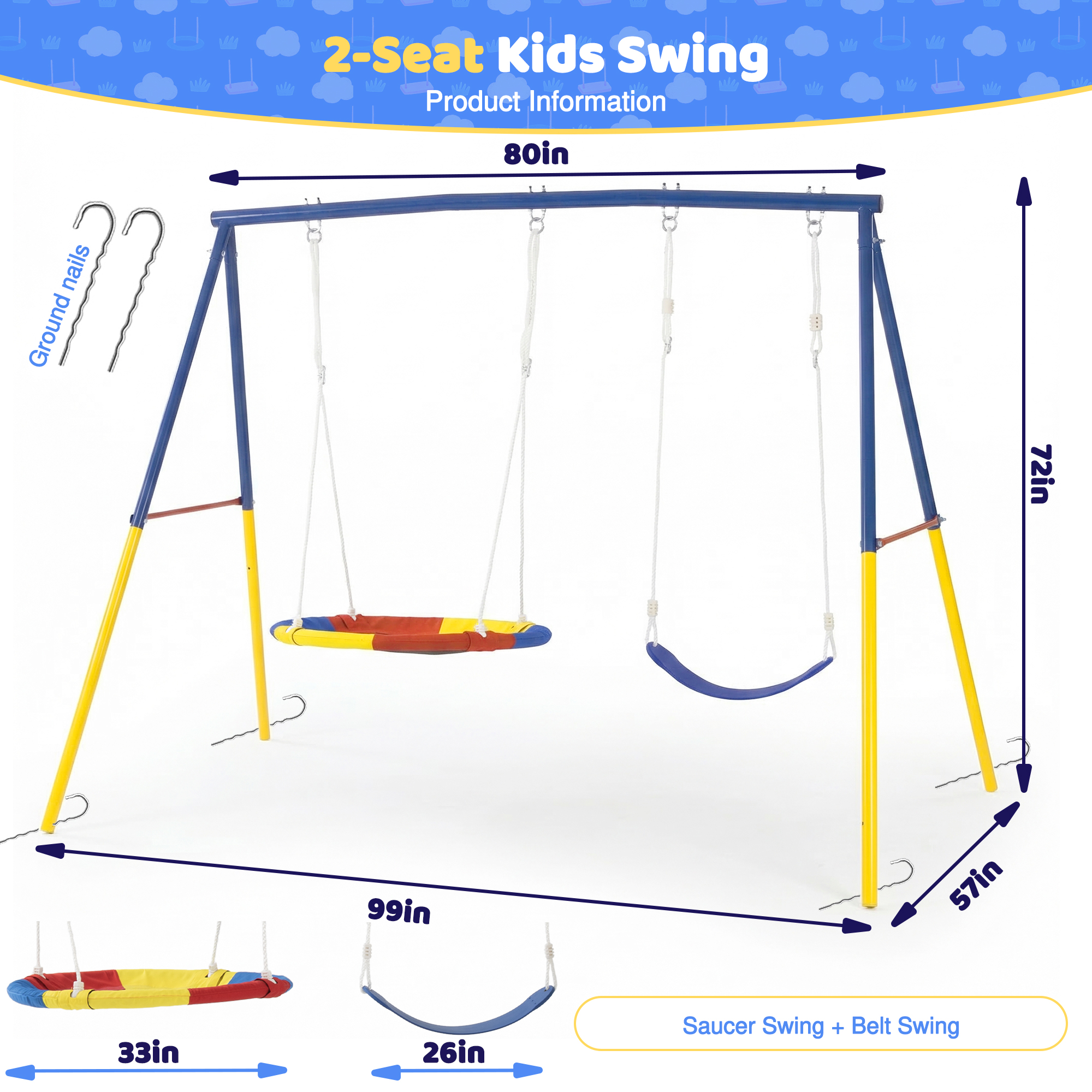 Outdoor Swing Set with Backyar – обзор и цена Kids Outdoor Playground