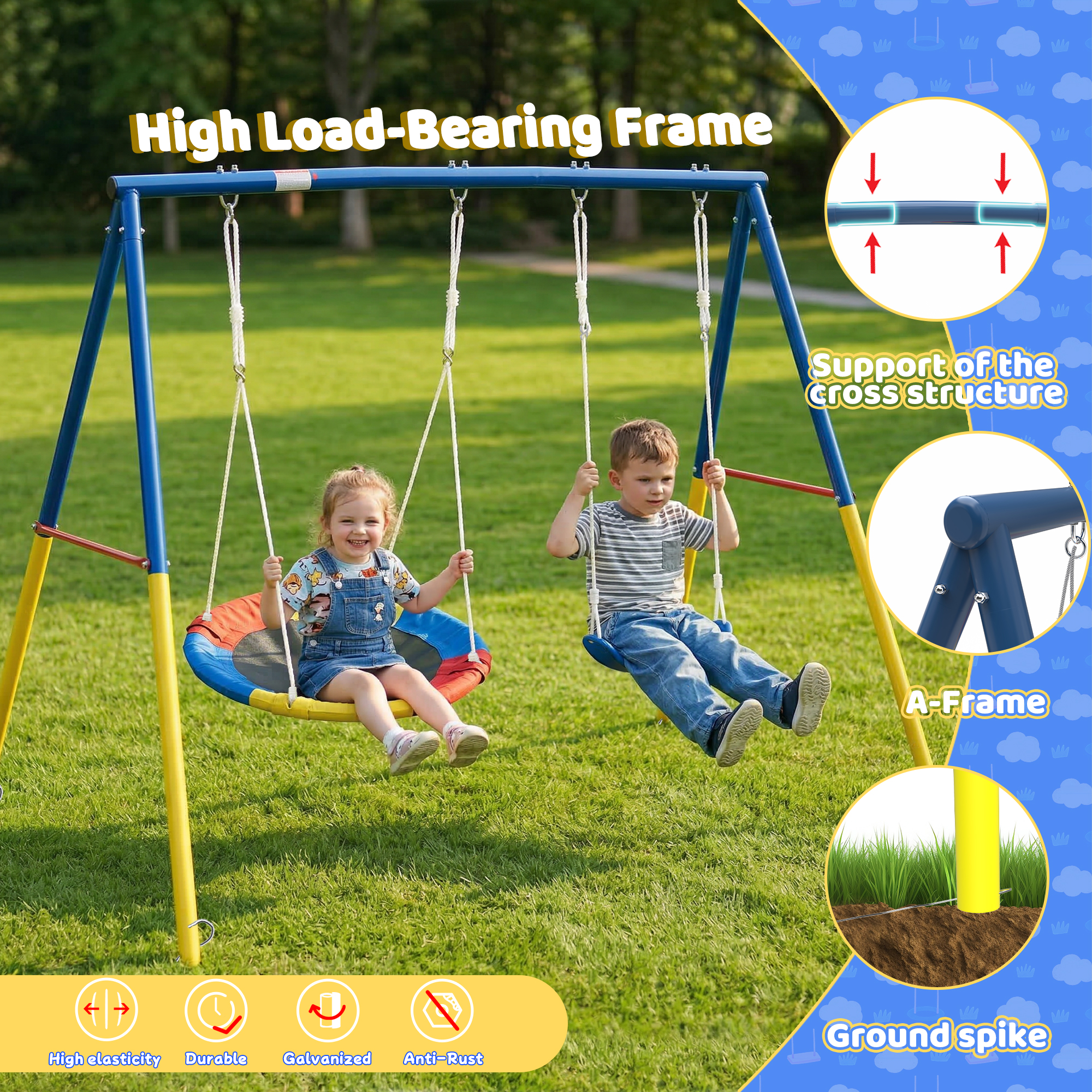 Outdoor Swing Set with Backyar – обзор и цена Kids Outdoor Playground
