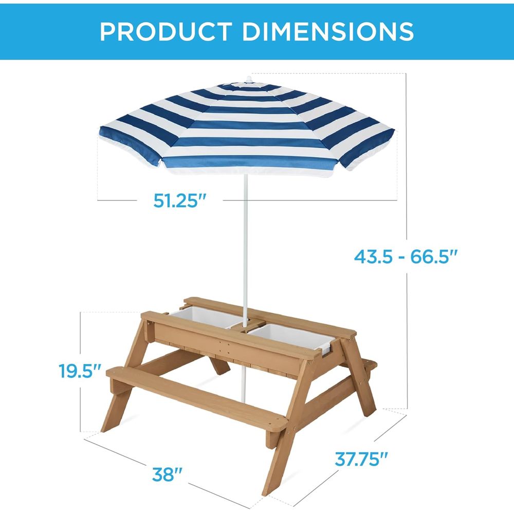 Kids Picnic Table with Umbrell – обзор и цена Kids Outdoor Table With Umbrella