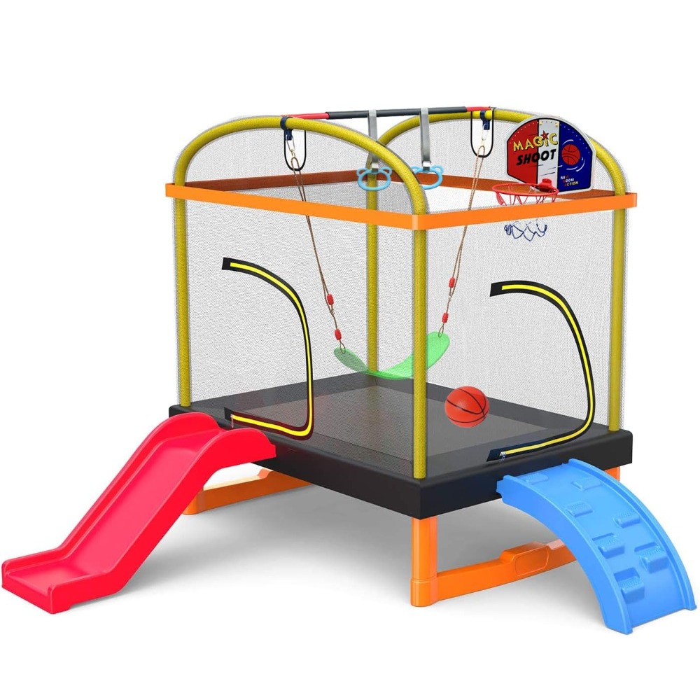 6.5Ft 7-in-1 Rectangle Trampol – обзор и цена Kids Outdoor Trampoline